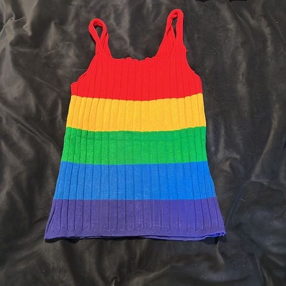One of a Kind Rainbow Tank Too with Wooden Buttons - Picture 4 of 4